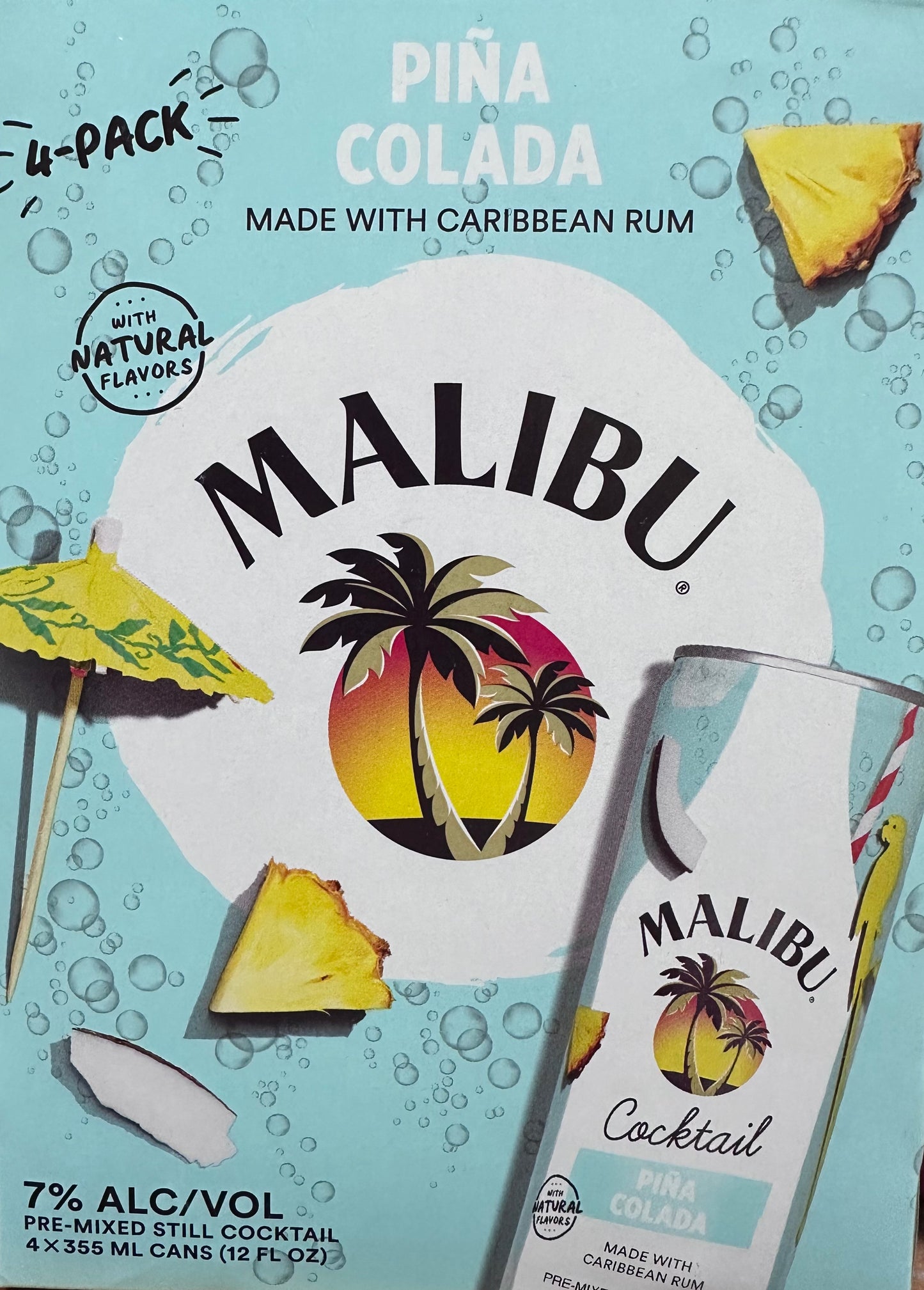 Malibu Pina Colada 12oz 4 Pack Cans