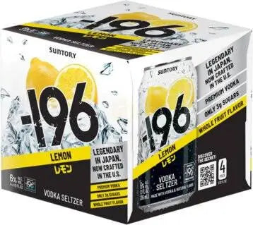 Suntory -196 Lemon Vodka Seltzer 12oz 4 Pack