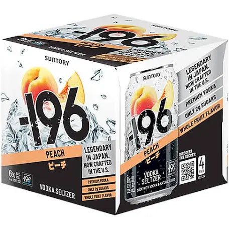 Suntory -196 Peach Vodka Seltzer 12oz 4 Pack