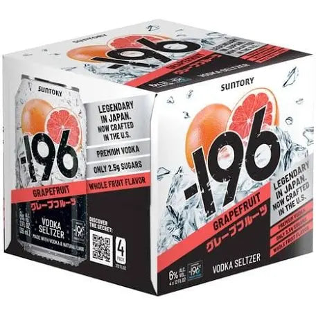 Suntory -196 Grapefruit Vodka Seltzer 12oz 4 Pack