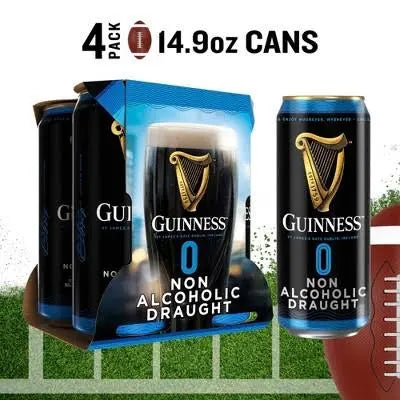 Guinness 0 Non Alcoholic Draught 14.8oz 4 Pack Cans