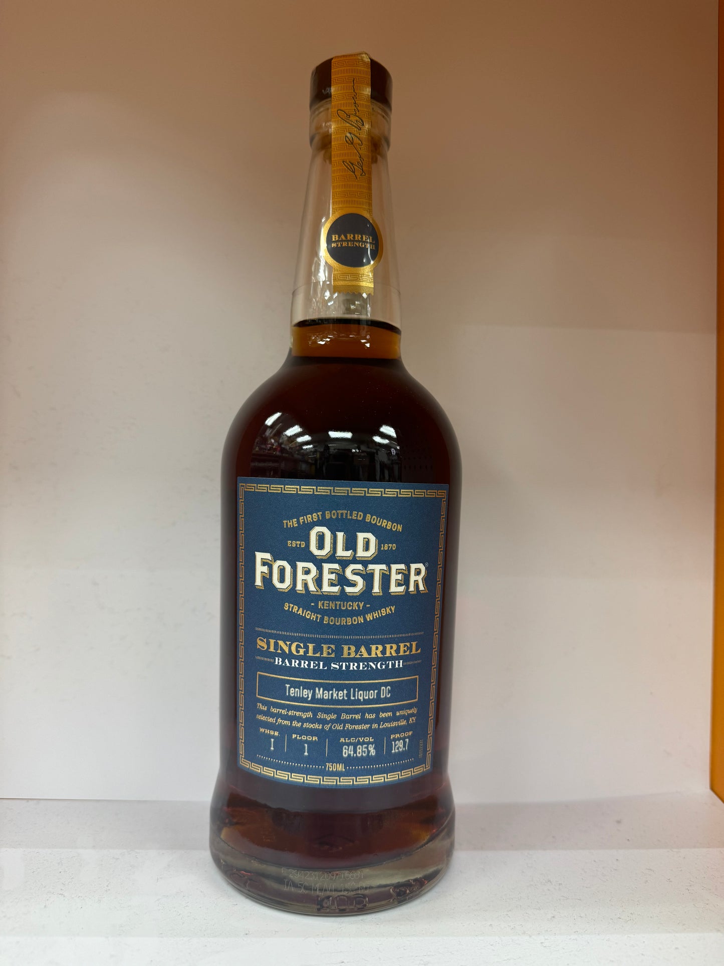 Old Forester Single Barrel Barrel Strength Bourbon (Tenley Market Liquor Select) 129.7proof