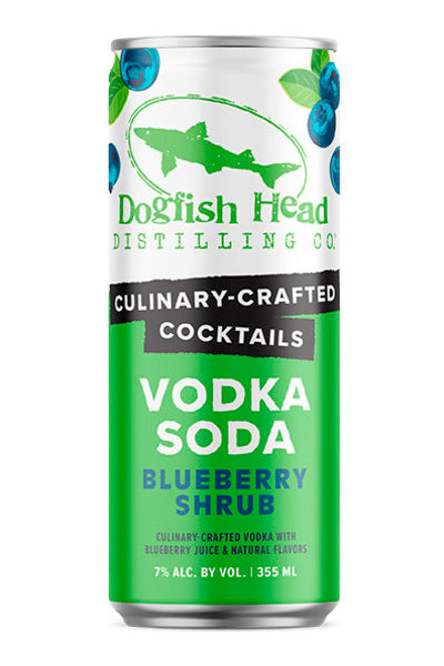 Dogfish Head Culinary-Crafted Cocktails Blueberry Shrub Vodka Soda 7% ABV 12oz 4 Pack Cans