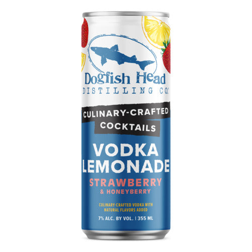 Dogfish Head Culinary-Crafted Cocktails Strawberry Honeyberry Vodka Lemonade 7% ABV 12oz 4 Pack Cans