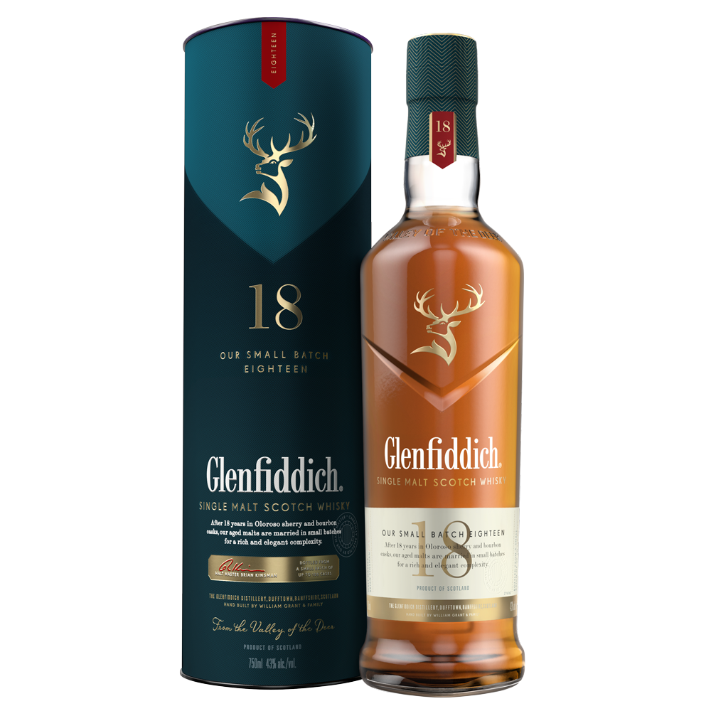 Glenfiddich 18 Year Old Small Batch Single Malt Scotch Whisky