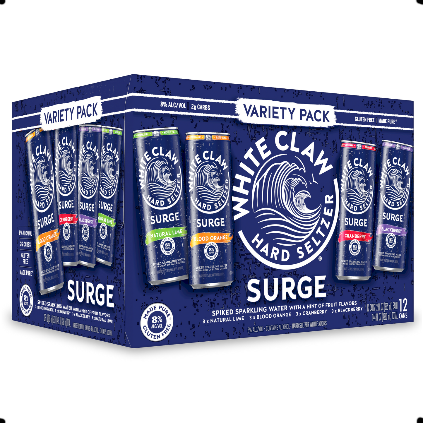 White Claw Seltzer Surge Variety Pack 12oz 12 Pack Cans